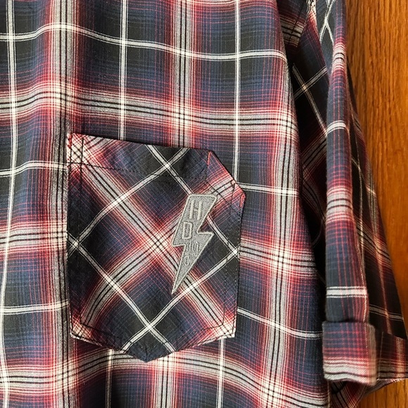 NWT Harley-Davidson Motorcycle HDMC Button Front Plaid Shirt Men’s Size 2XL - Picture 4 of 16